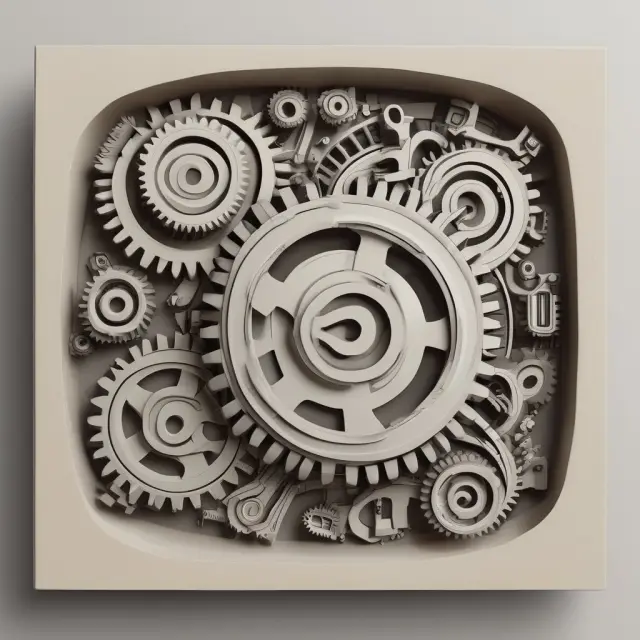 Foundation block with gears representing Exploration & Production (E&P) fuelling transportation, industry, electricity generation, and heating sectors.