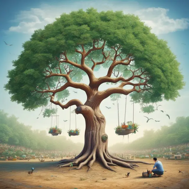 An ancient OECD wisdom tree with outstretched branches growing strong ECAs for global trade financing