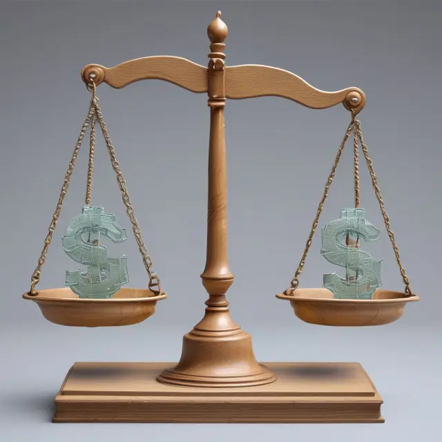 Transparent scales comparing costs between an export trading company and a business. Hidden fees revealed.