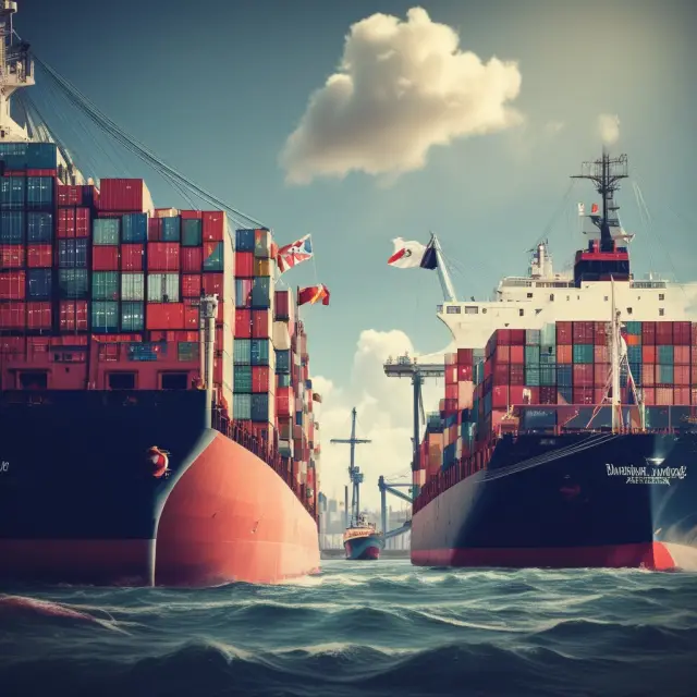 Ship representing exports traveling through international markets, symbolizing the importance of diplomacy in export relationships