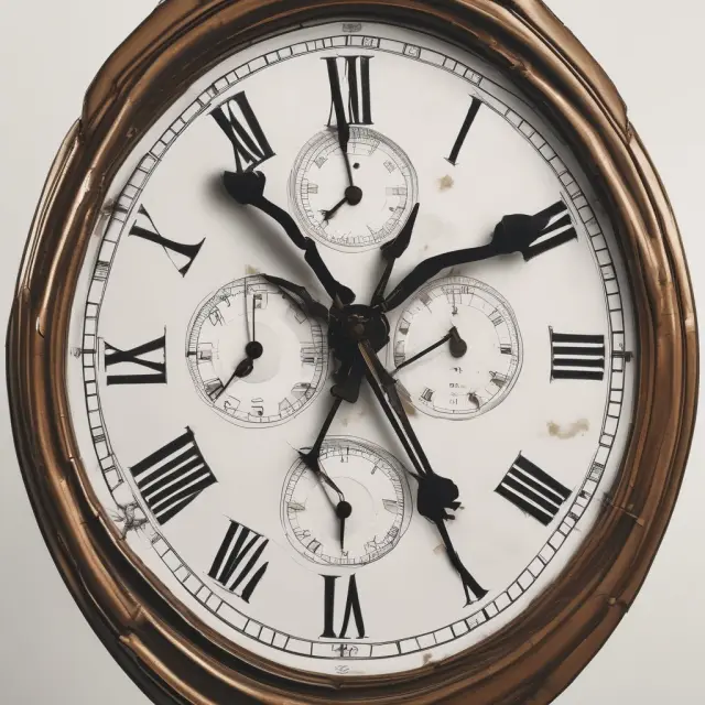 Clocks symbolizing ex-post (known, accurate returns) and historical (uncertain future outcomes) performance analyses.