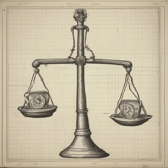 Two scales, one balanced between 