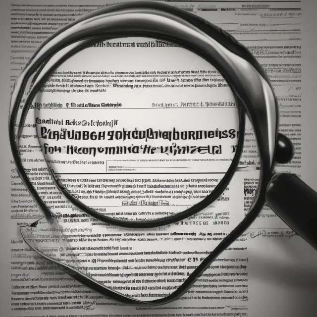 Magnifying glass scrutinizing advertisement text for implied express warranties