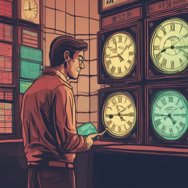 A trader, standing on a digital bridge connecting different time zones, represents the extended trading environment where opportunities and challenges arise beyond regular market hours.