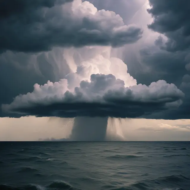 A storm cloud symbolizes the infrequent and unusual events, while the calm sea represents continuing operations. The raindrops signify disclosures required under US GAAP.
