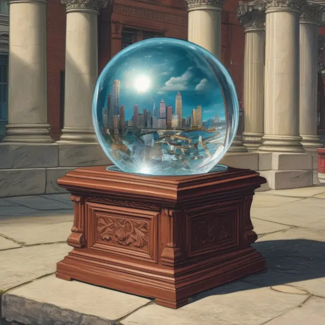 Jim Cramer holding a crystal ball, unveiling the origins of FAANG with Bob Lang at The Street