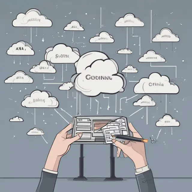 Flexible business hand drawing funds from a raincloud labeled 