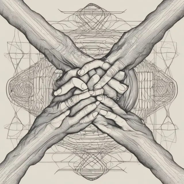 Busy hands representing households and businesses transacting in a factor market, illustrating the connection between resources and production