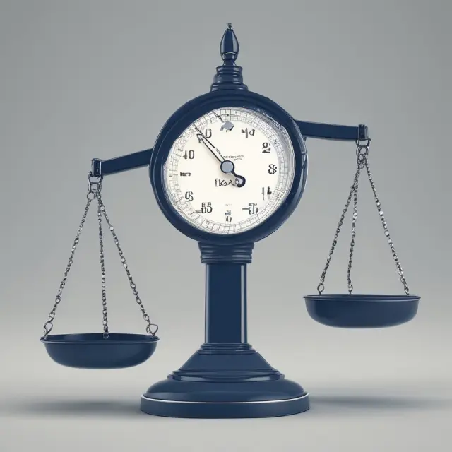 Scales representing business balance services, pricing, and reputation during factor selection