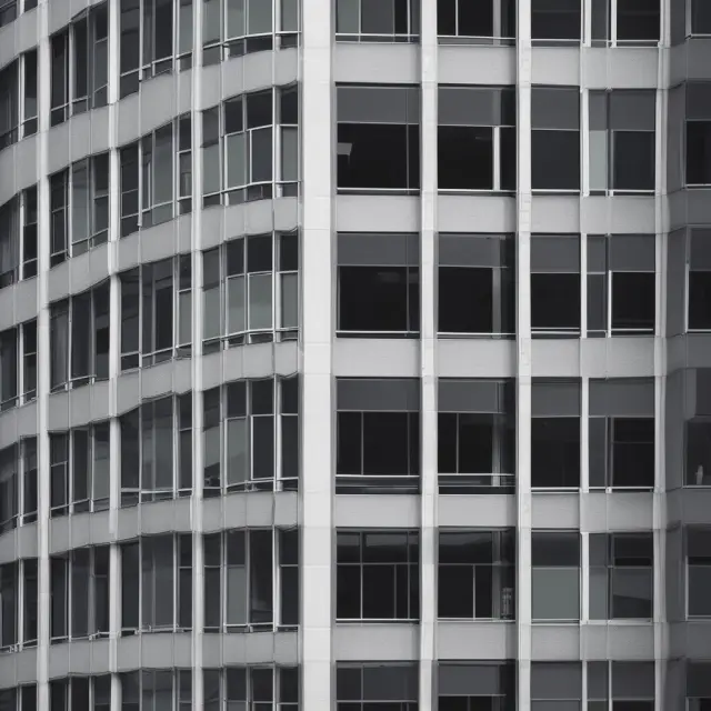 An illustration of a large corporate office building engaging in facultative reinsurance contracts to manage risk.