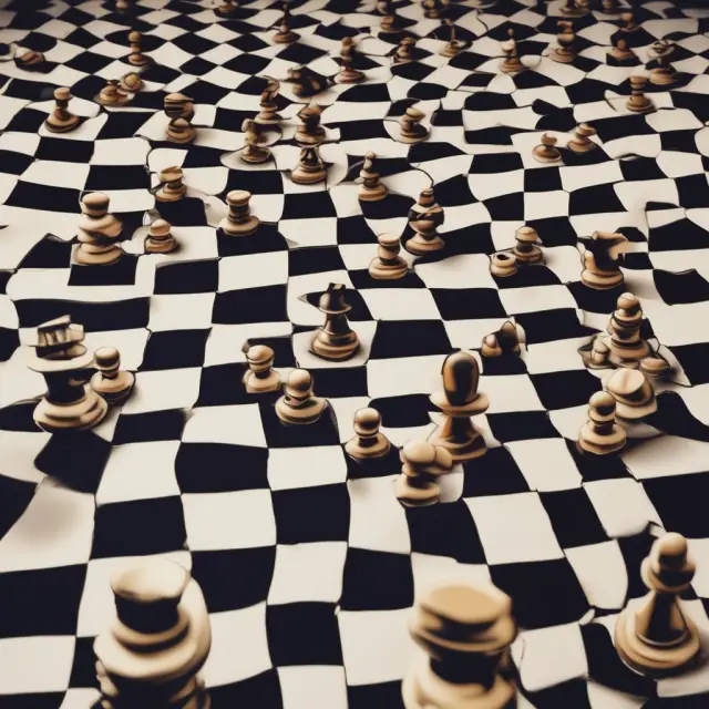 Reinsurers and insurers face unpredictable risks in facultative reinsurance, symbolized by pieces on a chessboard. Each piece represents an individual risk requiring careful assessment.