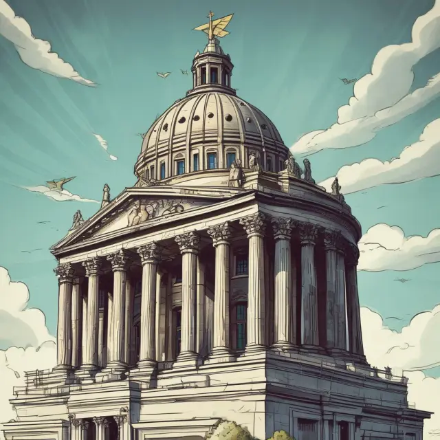 A person symbolizing consumer protection stands on a balanced scale, with one pan representing lender regulations and the other showcasing the Fair Credit Billing Act.