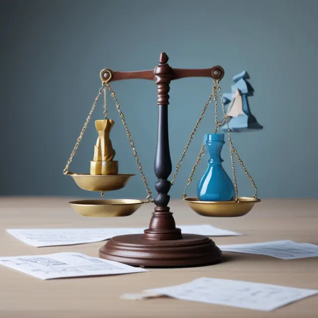 Executives symbolized by suits, exempt employees on one scale; hourly workers, nonexempt employees on the other, with an hourglass marking the divide