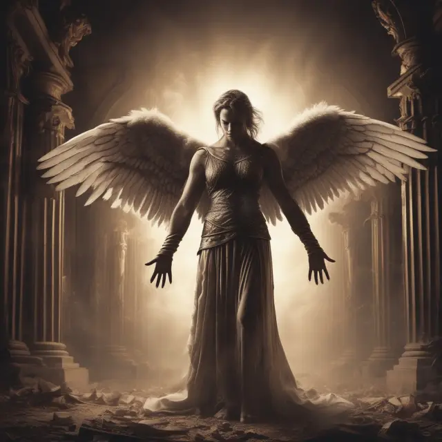 Image of a fallen angel bond ascending from junk status to investment-grade on a graph, symbolizing recovery and transformation