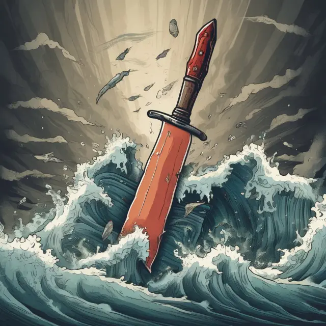 Falling knife image representing the concept of investing in declining stocks and the emotional challenges it presents