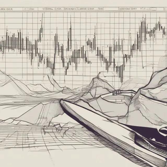 Falling knife metaphorically depicted as a sharp object cutting through various stock charts, representing market volatility