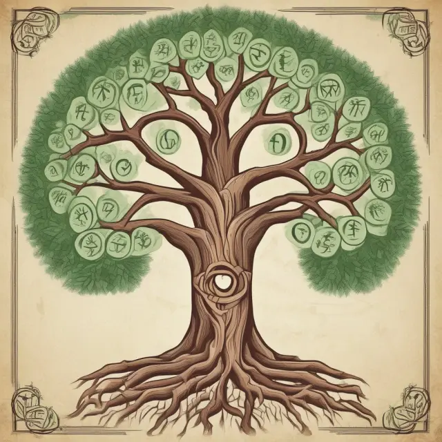 An interconnected family tree adorned with medical symbols represents the Family and Medical Leave Act (FMLA), which accommodates various family situations and personal health conditions.