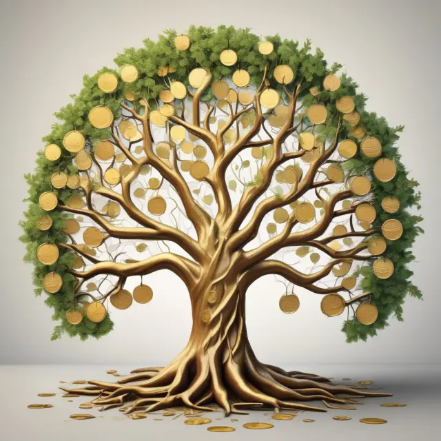 A lush family tree illustrates the benefits of a family office: wealth management, lifestyle assistance, education, and multi-generational planning