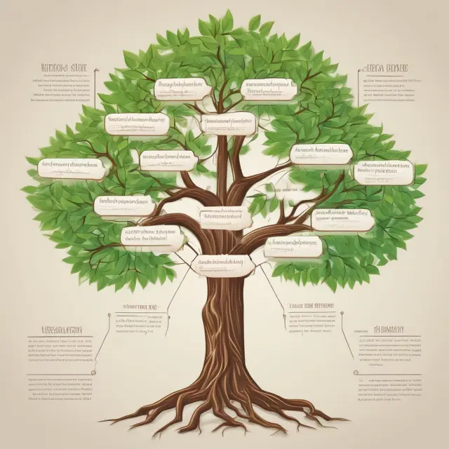 Image of a family tree with branches growing interconnected FLPs representing wealth transfer to future generations