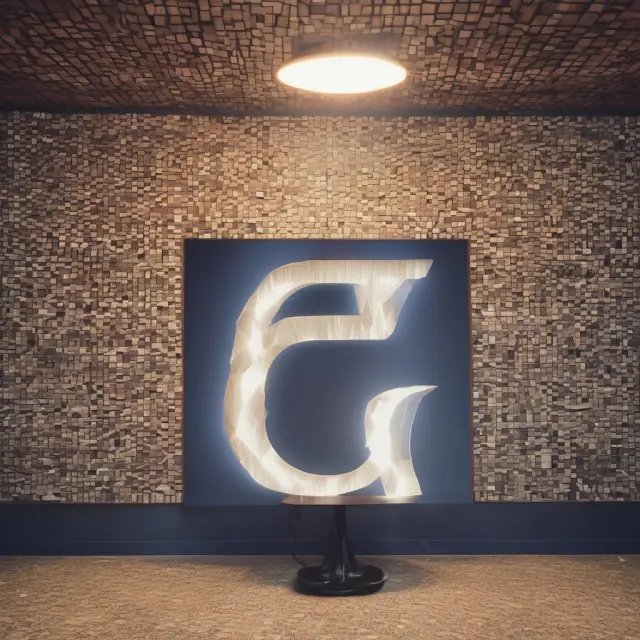 An enlightening searchlight over a mosaic of interconnected letters signifying Alphabet and its powerful search technology.