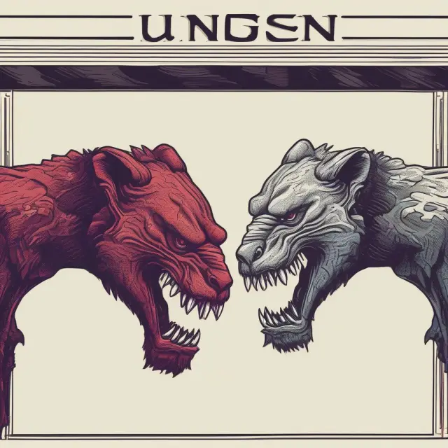Two titans - a hand holding individual FANG stocks, the other guiding an arrow pointing to a tech-heavy ETF. Both symbolizing control and diversification in investing.