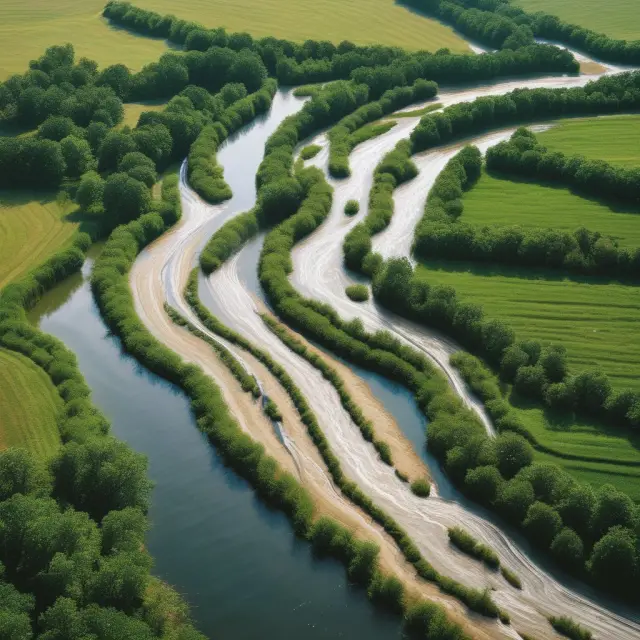 A river symbolizing the transformation from Farmers Home Administration (FmHA) to USDA Rural Development, representing continuity and change in rural development initiatives.
