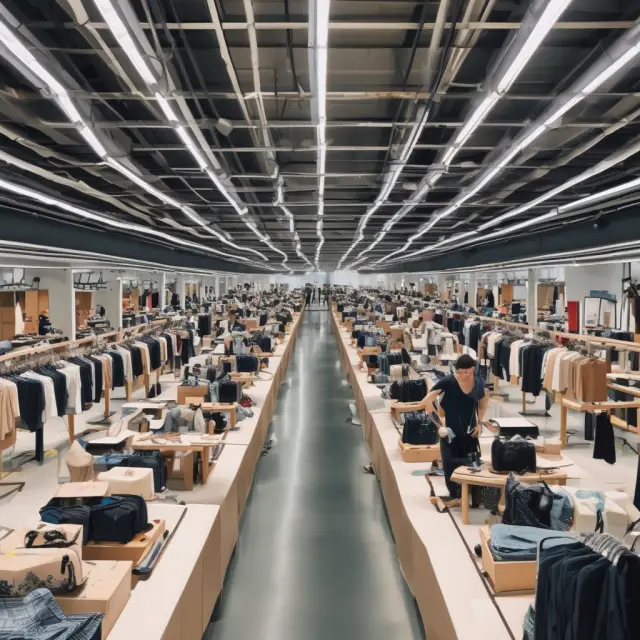 Two winding rivers represent Zara and H&M, their waters illustrating agile local factories and diverse designer collaborations in the fast fashion industry.