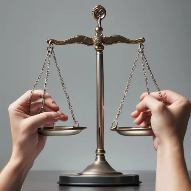 Two hands weighing scales symbolizing Free Carrier (FCA) and Delivered Duty Paid (DDP), representing international trade shipping methods.