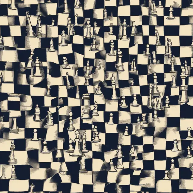 An intricate chessboard populated by FCC pieces, symbolizing regulations and mergers, with public input guiding the game through notice-and-comment process.