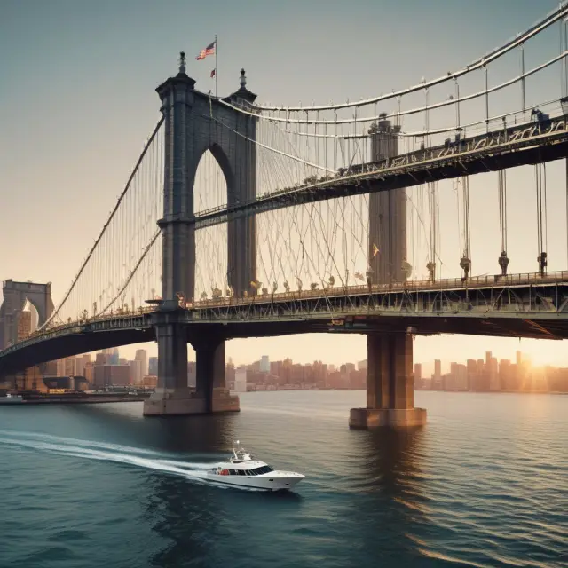 Image of a stylized bridge connecting two bodies of water labeled