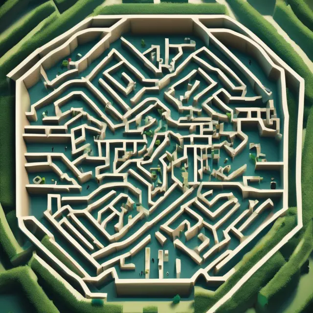 A complex biotech lab maze filled with FDA inspectors overseeing researchers, representing the regulatory hurdles faced by companies in bringing new drugs to market