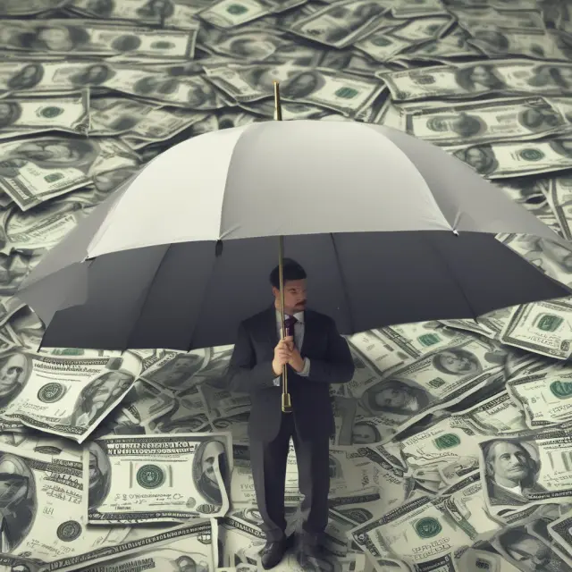 An FDIC umbrella shielding various deposit accounts, including checking, savings, retirement, and business accounts, with a $250,000 coverage limit for each individual.