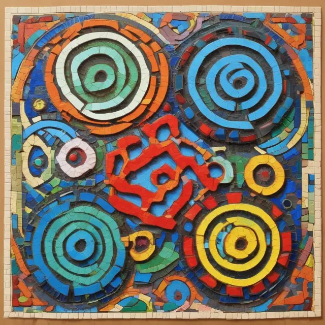 Mosaic puzzle illustrating the integration of various technological components during a feasibility study.