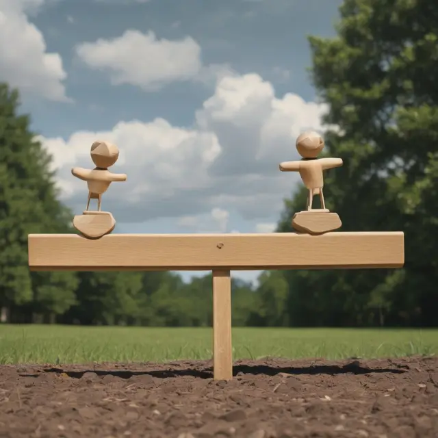 A seesaw with the Fed balance sheet as the counterweight, maintaining economic equilibrium.