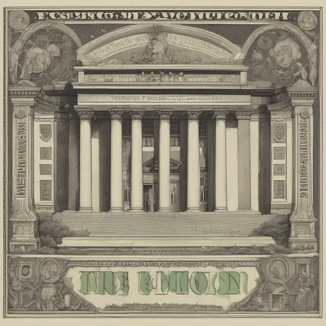 Imagery of a sprawling tapestry, depicting the Federal Reserve