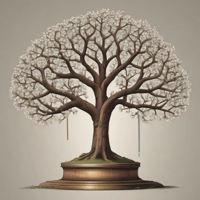 A tree growing from a legislative scroll or a presidential scepter, representing the birth of federal agencies through law and executive action