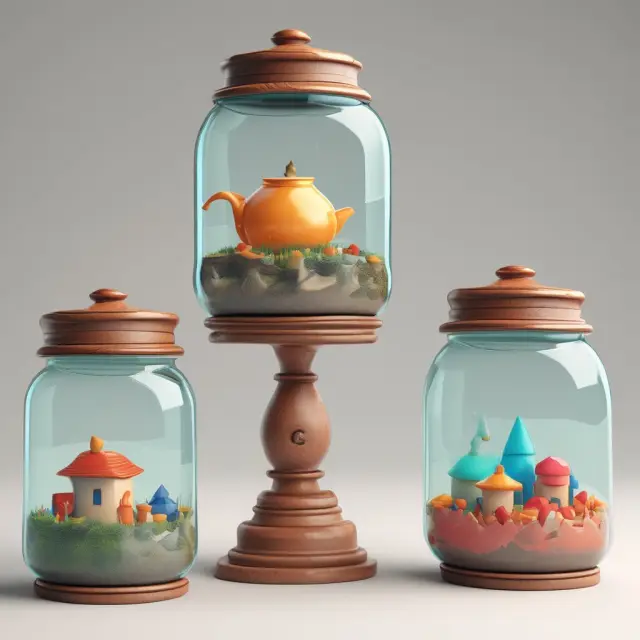 Image of five jars labeled 