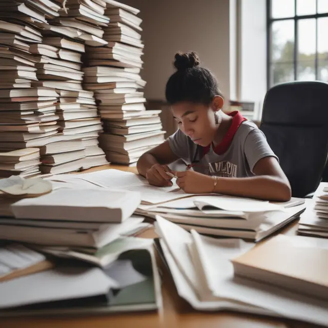 Student completing FAFSA form for federal direct student loans, surrounded by educational resources