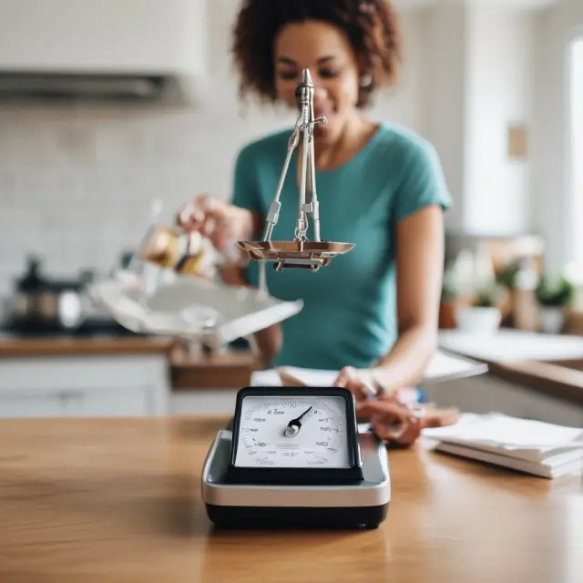Homeowner considering FHA vs. conventional mortgage options on a scale for fair comparison