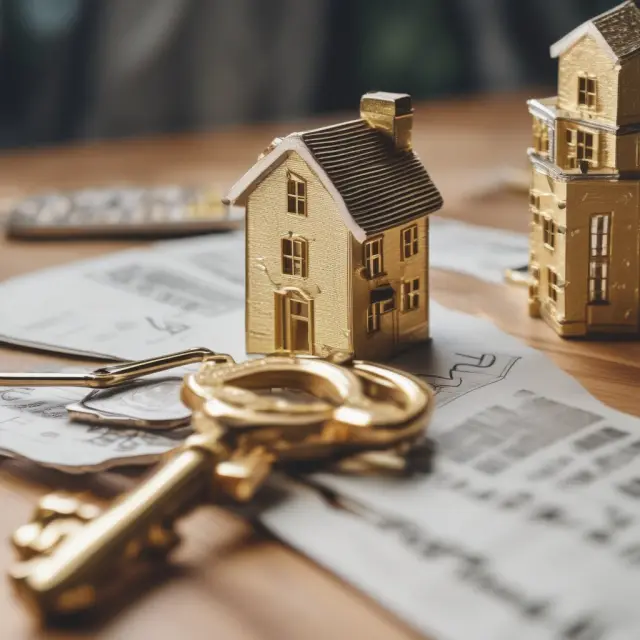 A comparison between an FHA mortgage (gold-plated key) and a conventional mortgage (diamond-studded key), symbolizing accessibility to homeownership and the impact on wealth accumulation.