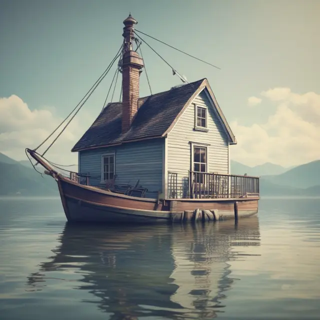 A homeowner navigating an FHA loan on a sailboat uses a refinancing anchor to explore lower interest rates and debt consolidation options
