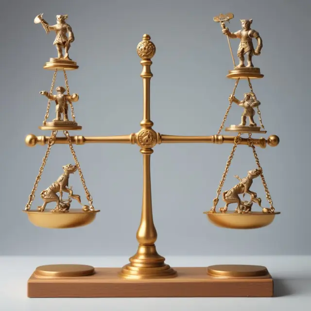 Golden gavel for primary credit (lower rate) and silver gavel for secondary credit (higher rate), balancing atop a see-saw of discount rates