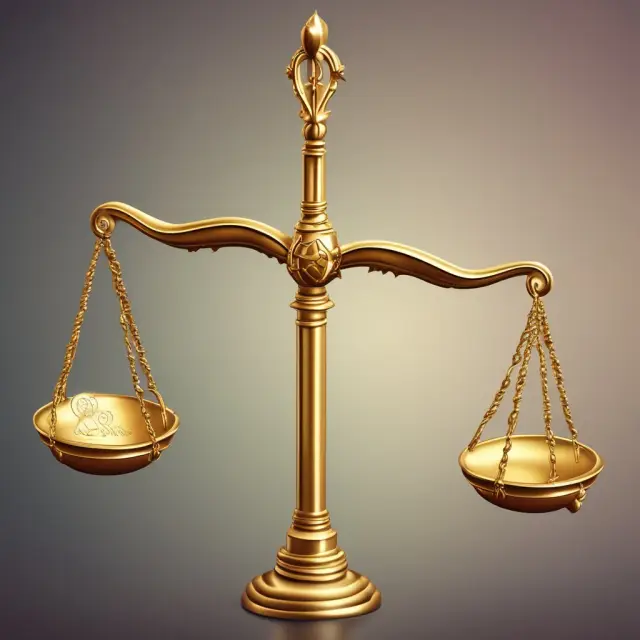 A golden set of scales depicting open market operations (OMO) and discount rates balancing monetary policy.