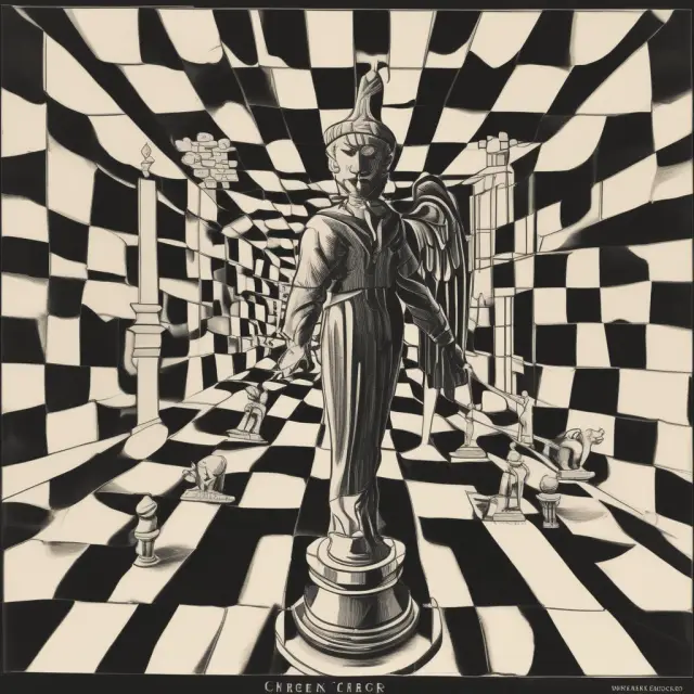 A chessboard populated by pieces representing the Fed Reserve System and Federal Open Market Committee, highlighting their distinct roles in U.S. monetary policy