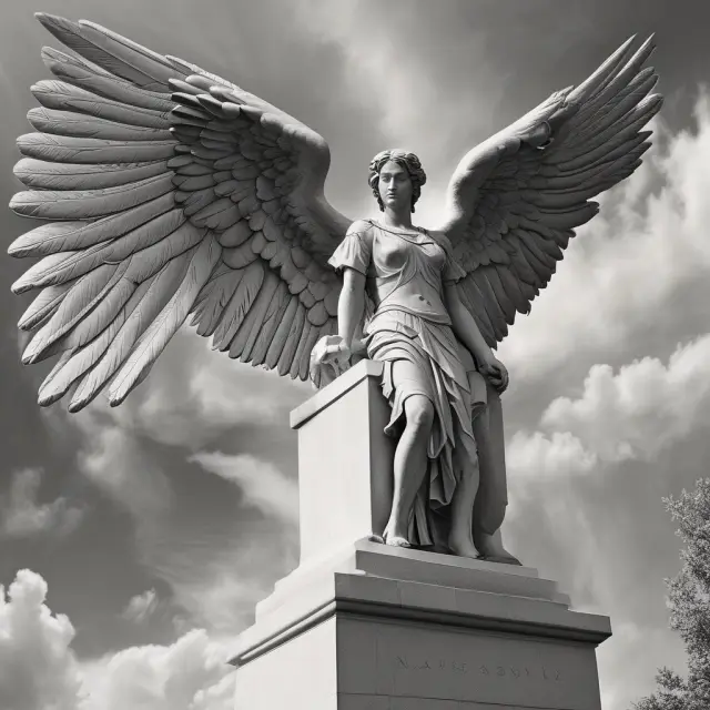 The Federal Reserve, symbolized as guardian angels, overlooking banks on a watchtower, ensuring financial stability and regulation