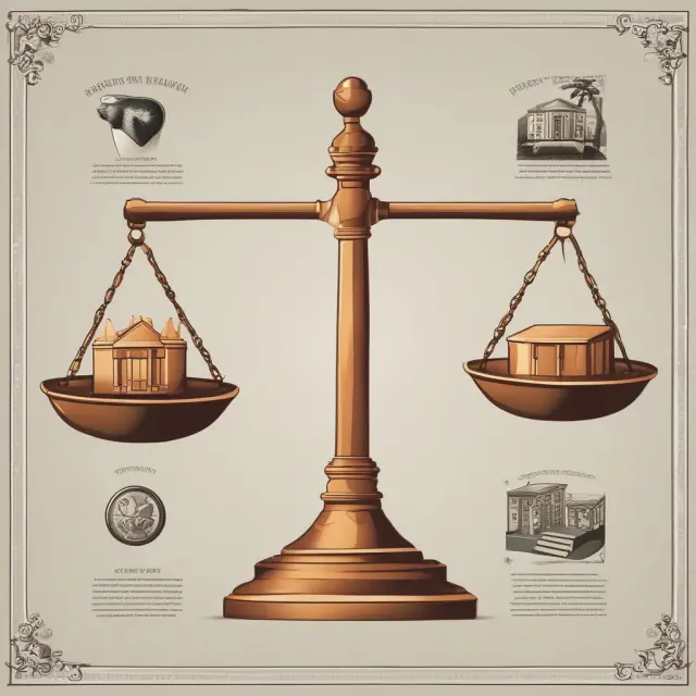 A balance scale adorned with weights labeled