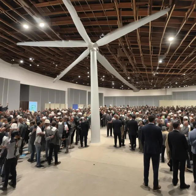 Wind turbine array undergoing auction, as developers compete to offer lowest prices for renewable energy projects.