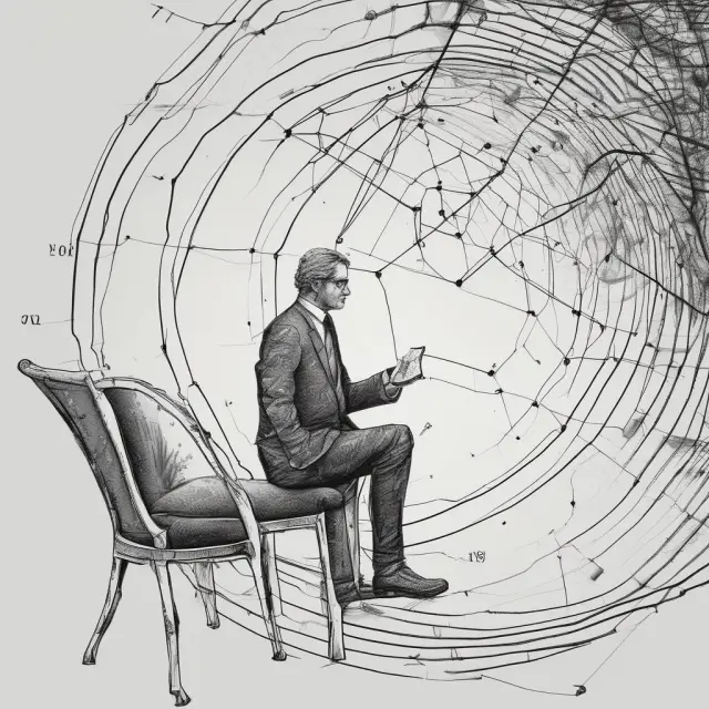 A cosmic representation of feeder funds (stars) orbiting a grand hedge fund master (central star), illustrating the historical evolution and role of master-feeder structures in consolidating capital