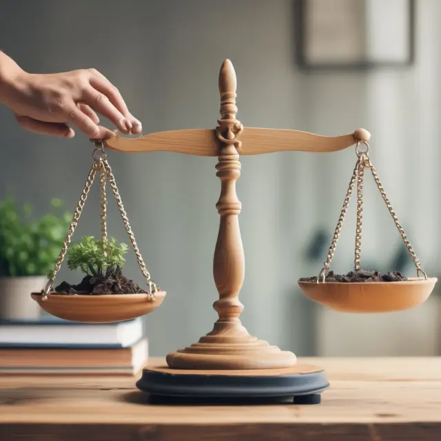 Two scales balanced with a house on one side and construction tools on the other, symbolizing FHA 203(k) loan
