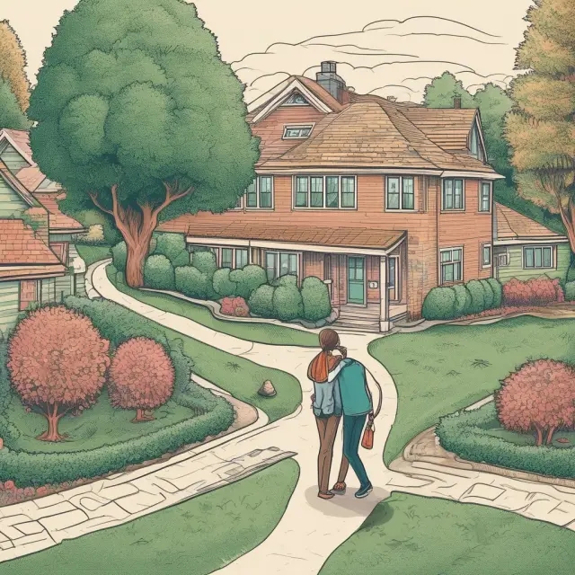 Homeowner exploring FHA loans through a maze of questions, accompanied by an expert guide